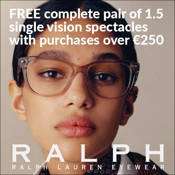 Free complete pair of 1.5 single vision spectacles with purchases over €250